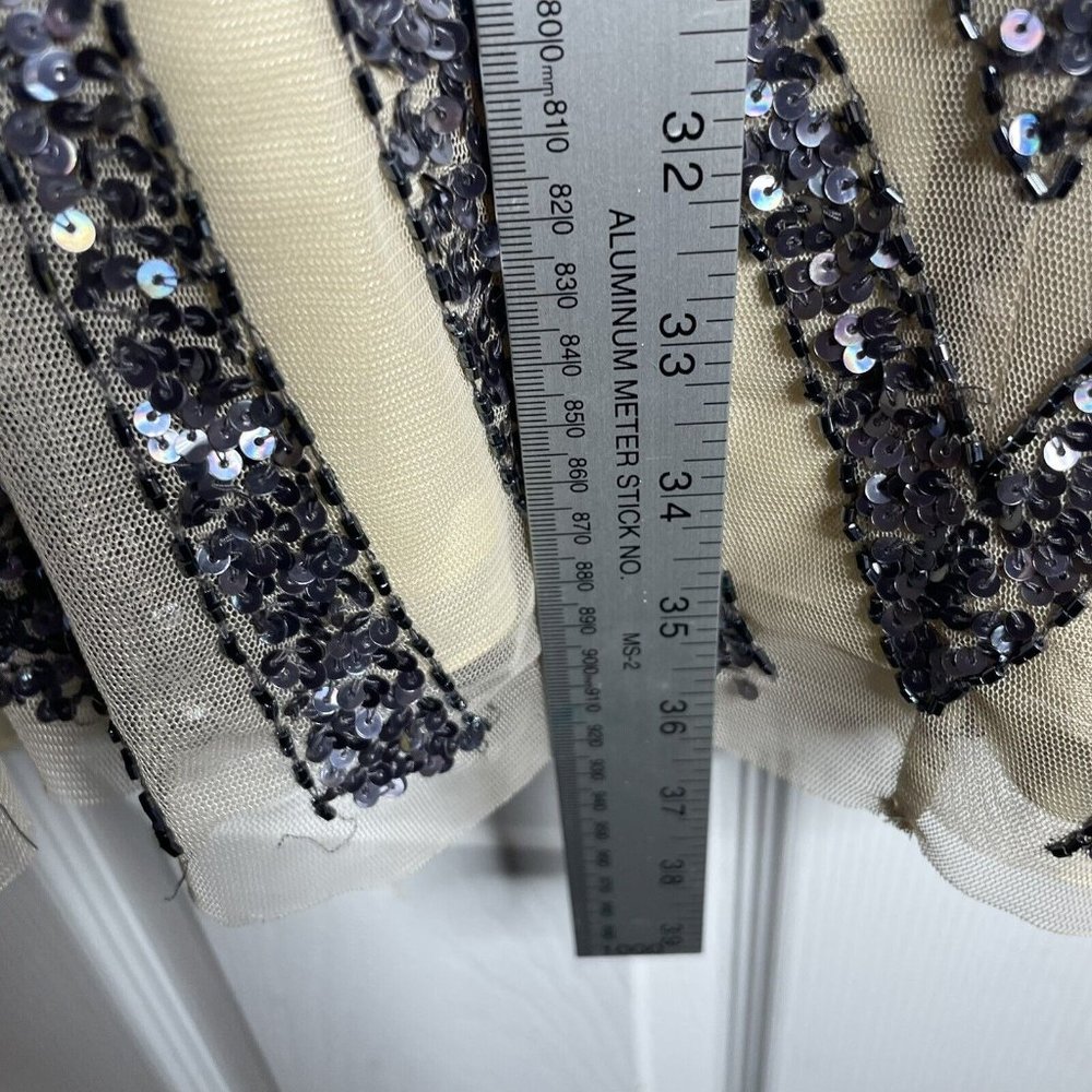 Basix Black Label Sequin Beaded Sleeveless Mini Dress Size 4 Cocktail Formal - Picture 7 of 9
